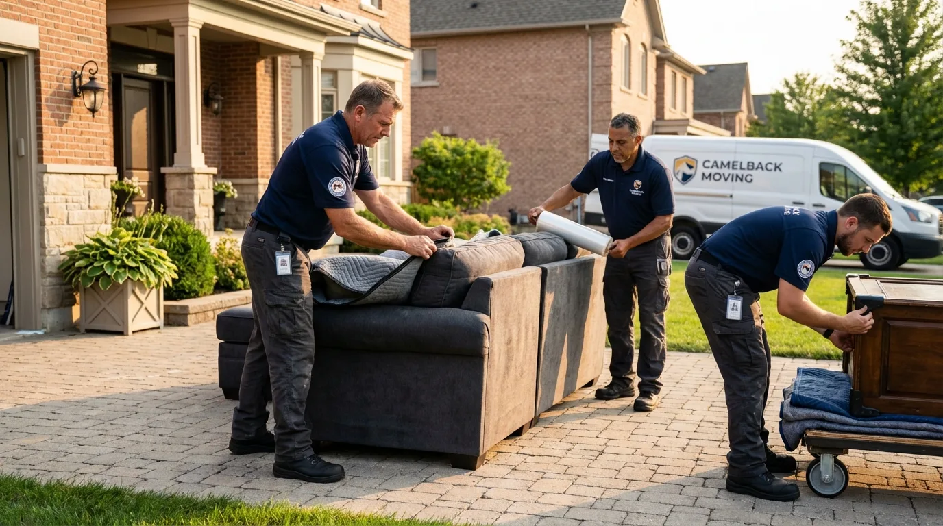 Large estate moving crew wrapping furniture in Green Springs, OH