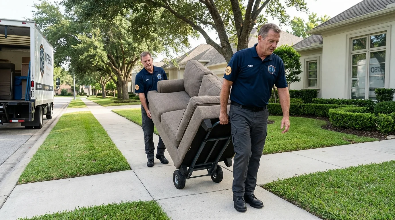 Local residential moving crew loading furniture in Green Springs, OH